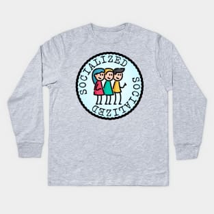 Socialized (Adulting Merit Badge) Kids Long Sleeve T-Shirt